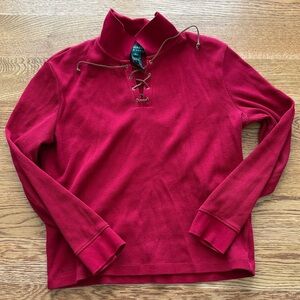 Ralph Lauren Women's Red Lace-Up Crop Top